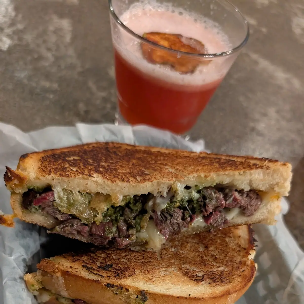 Chimm Chimm Ya Flank Steak Chimmichurri Grilled Cheese