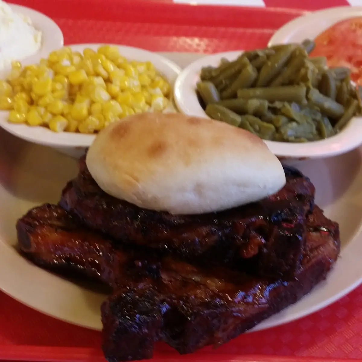 Rib and Smoked Sausage Plate