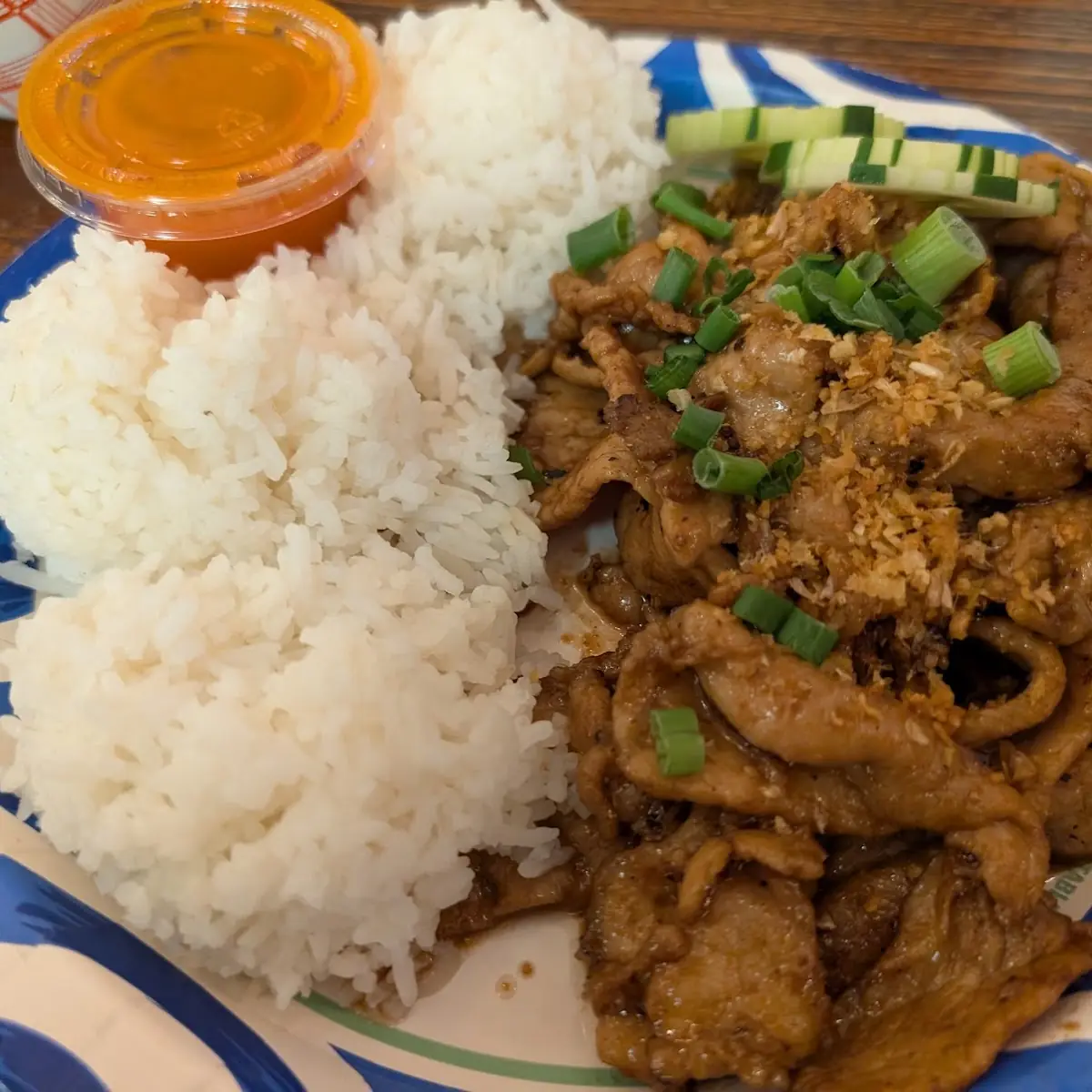 Garlic Pork over Rice