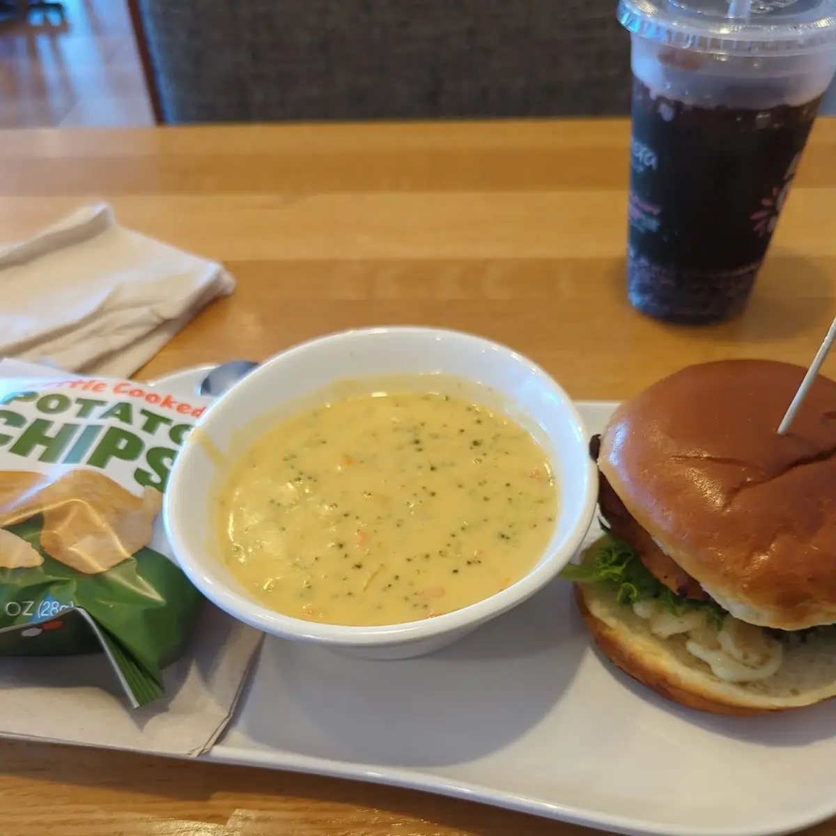 Broccoli Cheddar Soup and Chicken Sandwich Combo