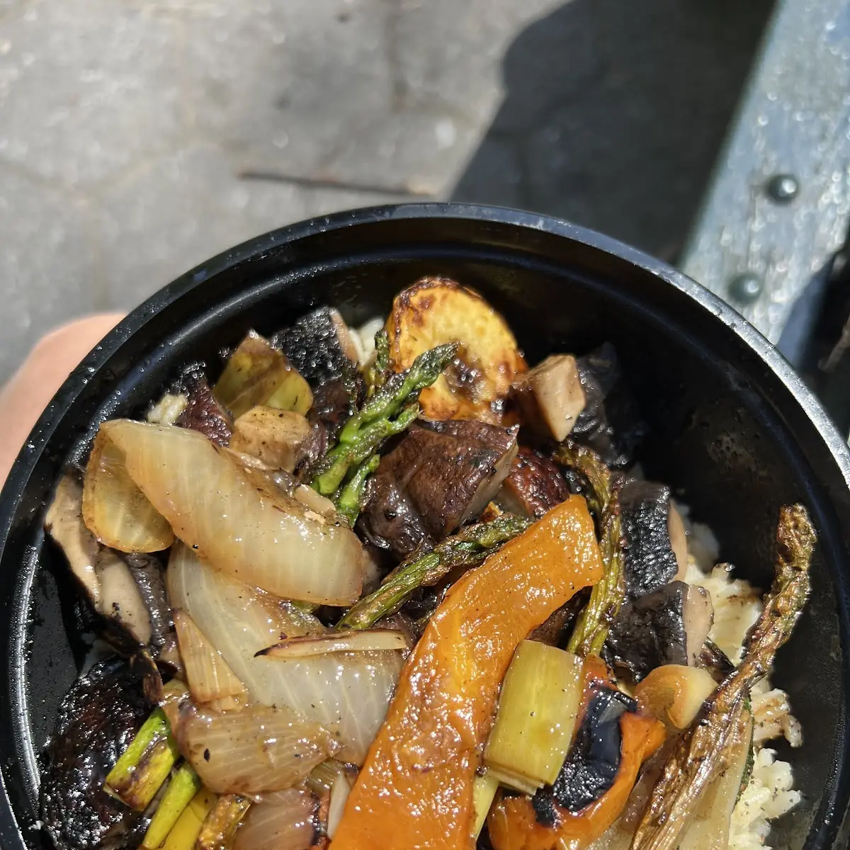 Grilled Vegetables over Rice