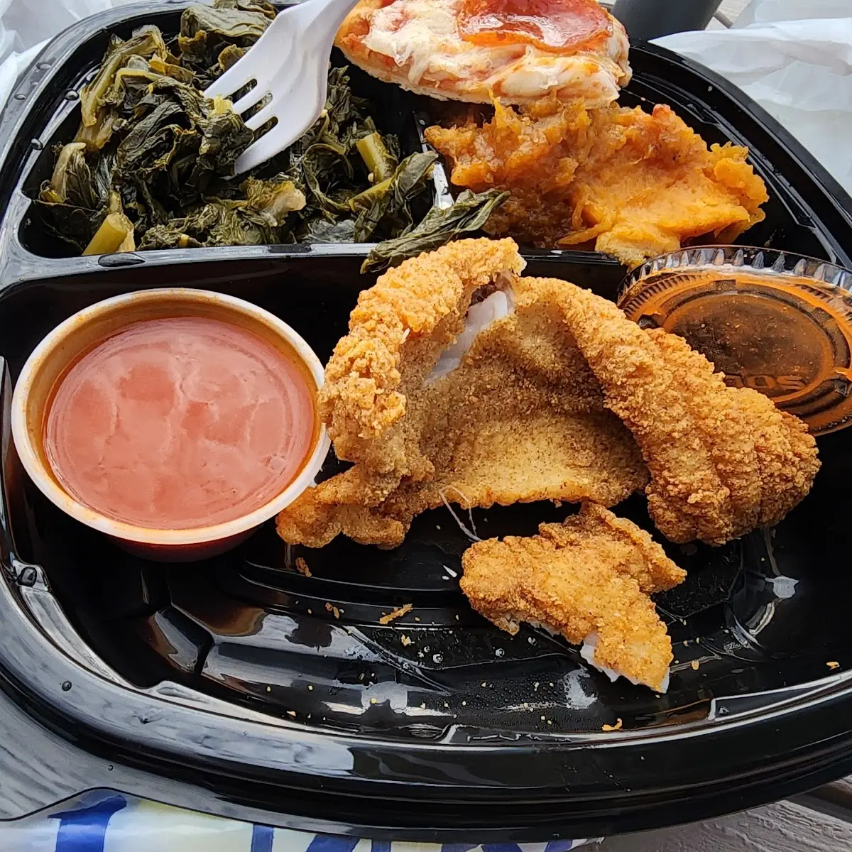 2 Fried Catfish & Fries with White Bread