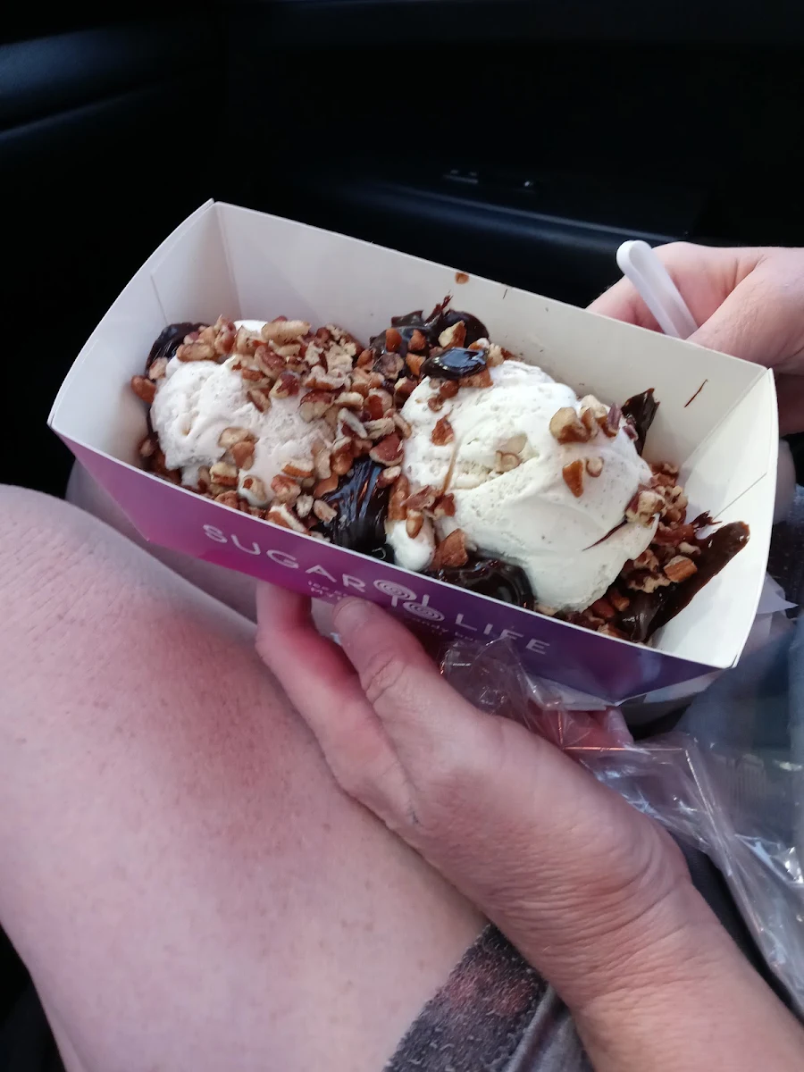 Hot Fudge Sundae with Walnuts