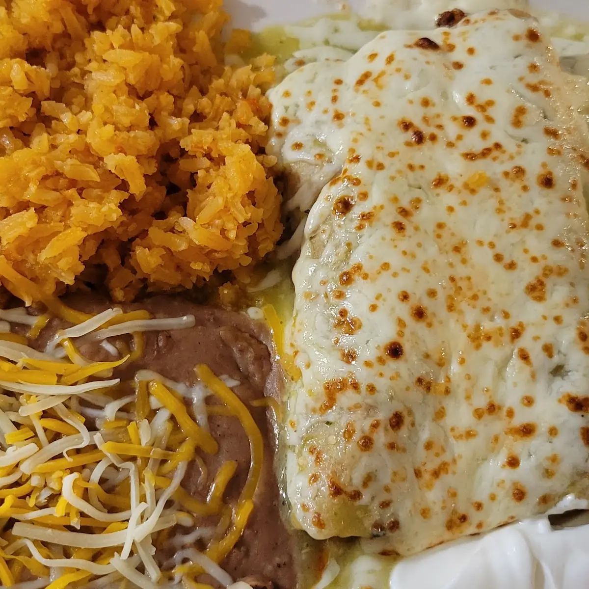 Ground Beef Burrito with Cheese Enchilada