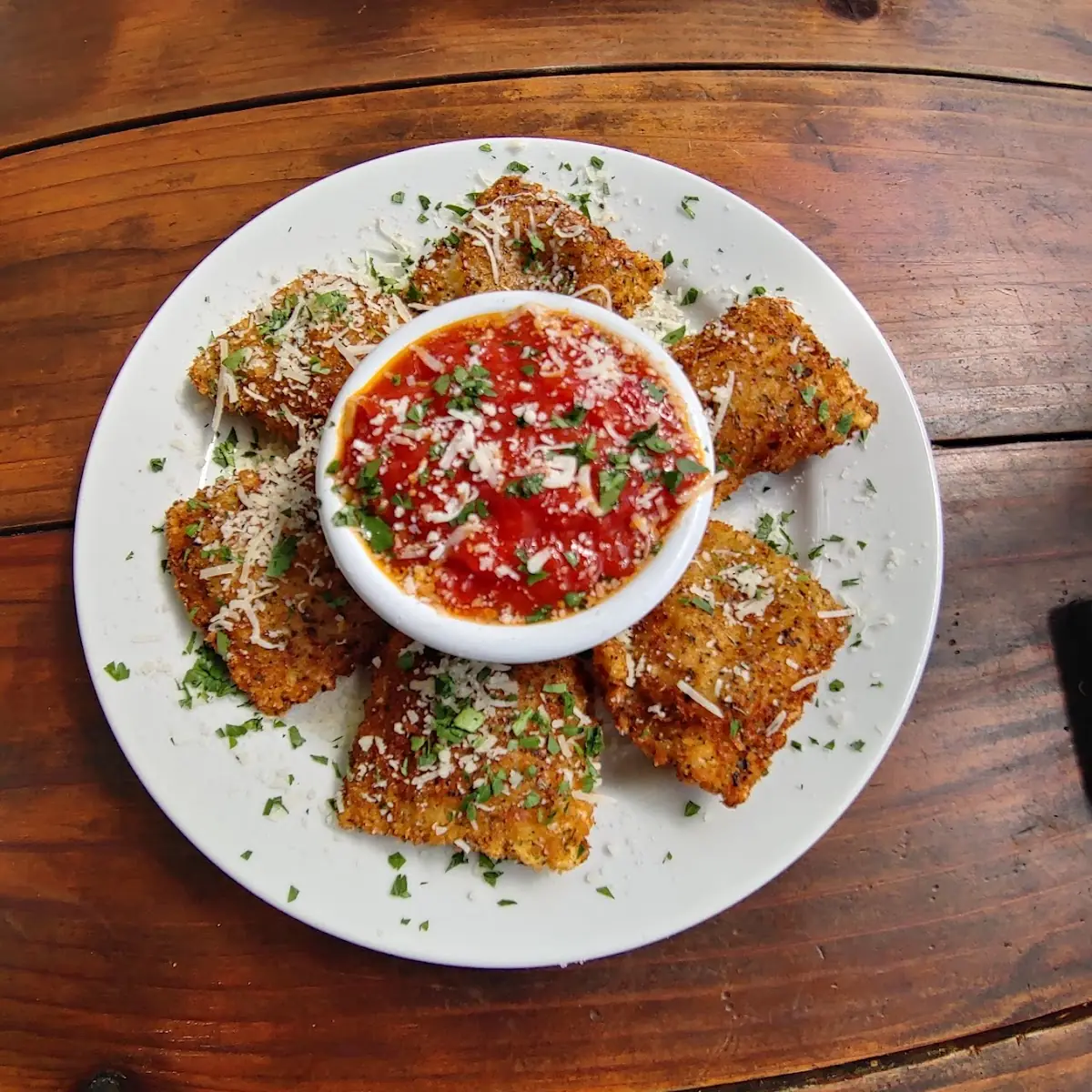 Toasted Four Cheese Ravioli with Marinara
