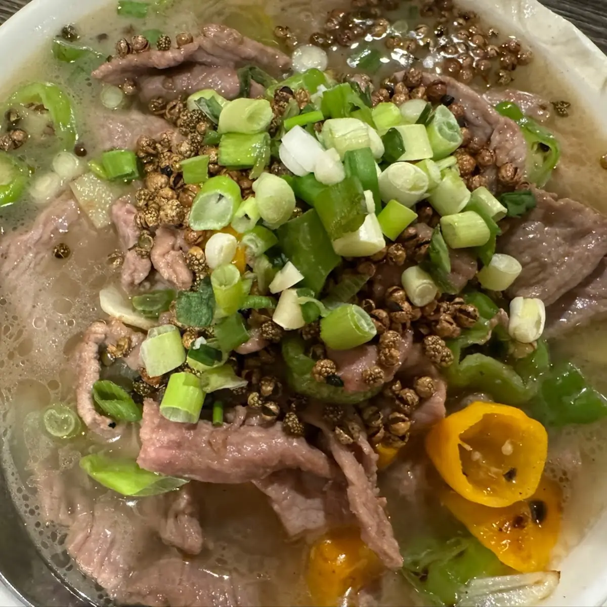 Minced Beef with Cilantro Soup