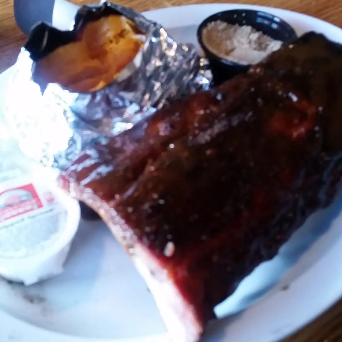 Ribs with Baked Sweet Potato