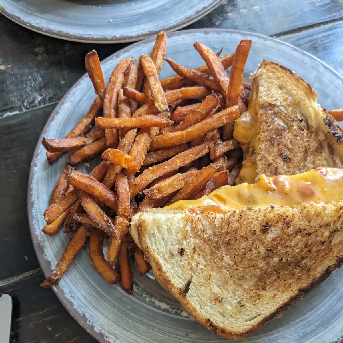 Pimento Cheese Sandwich with Sweet Potato Fries