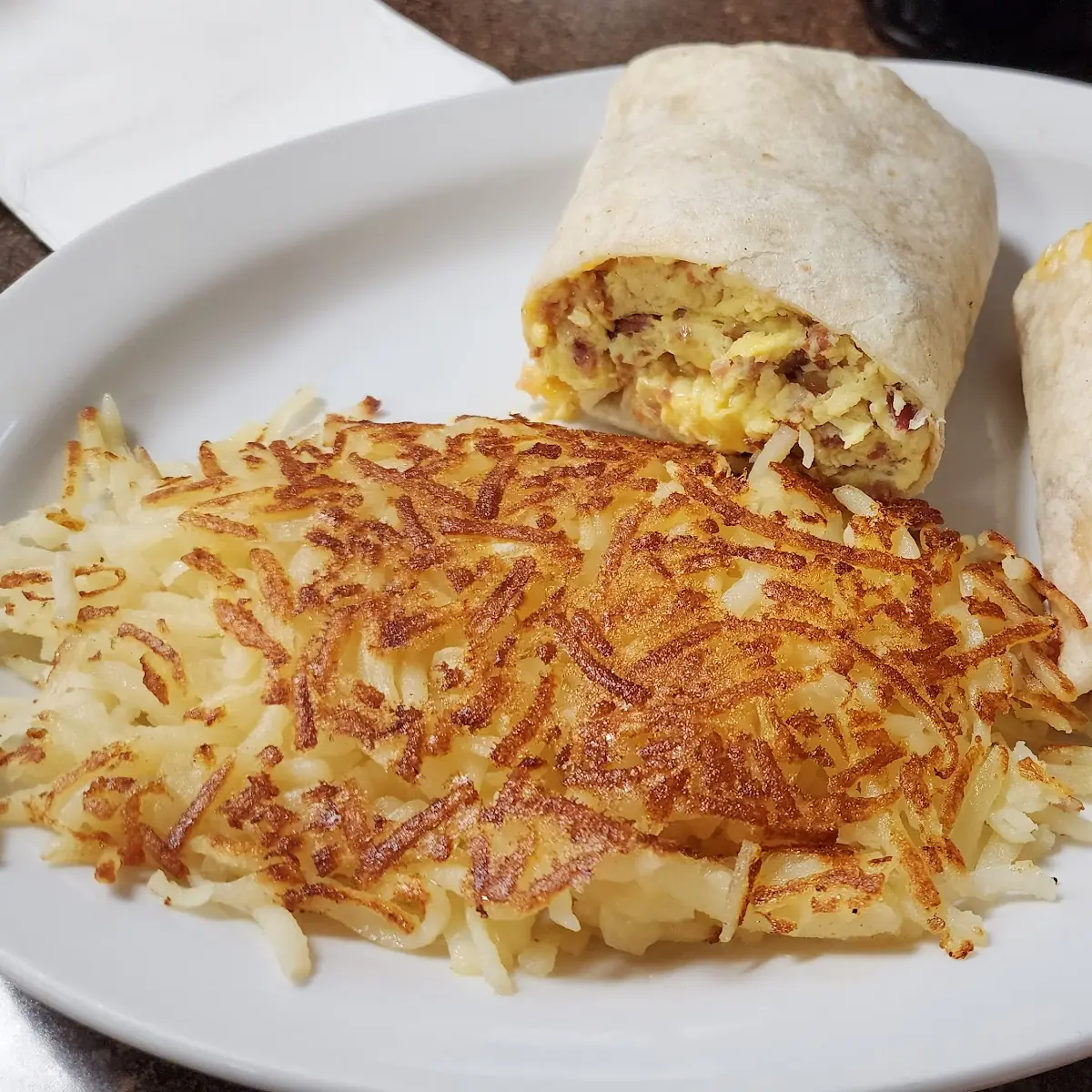 Breakfast Burrito Hash Browns on the Side