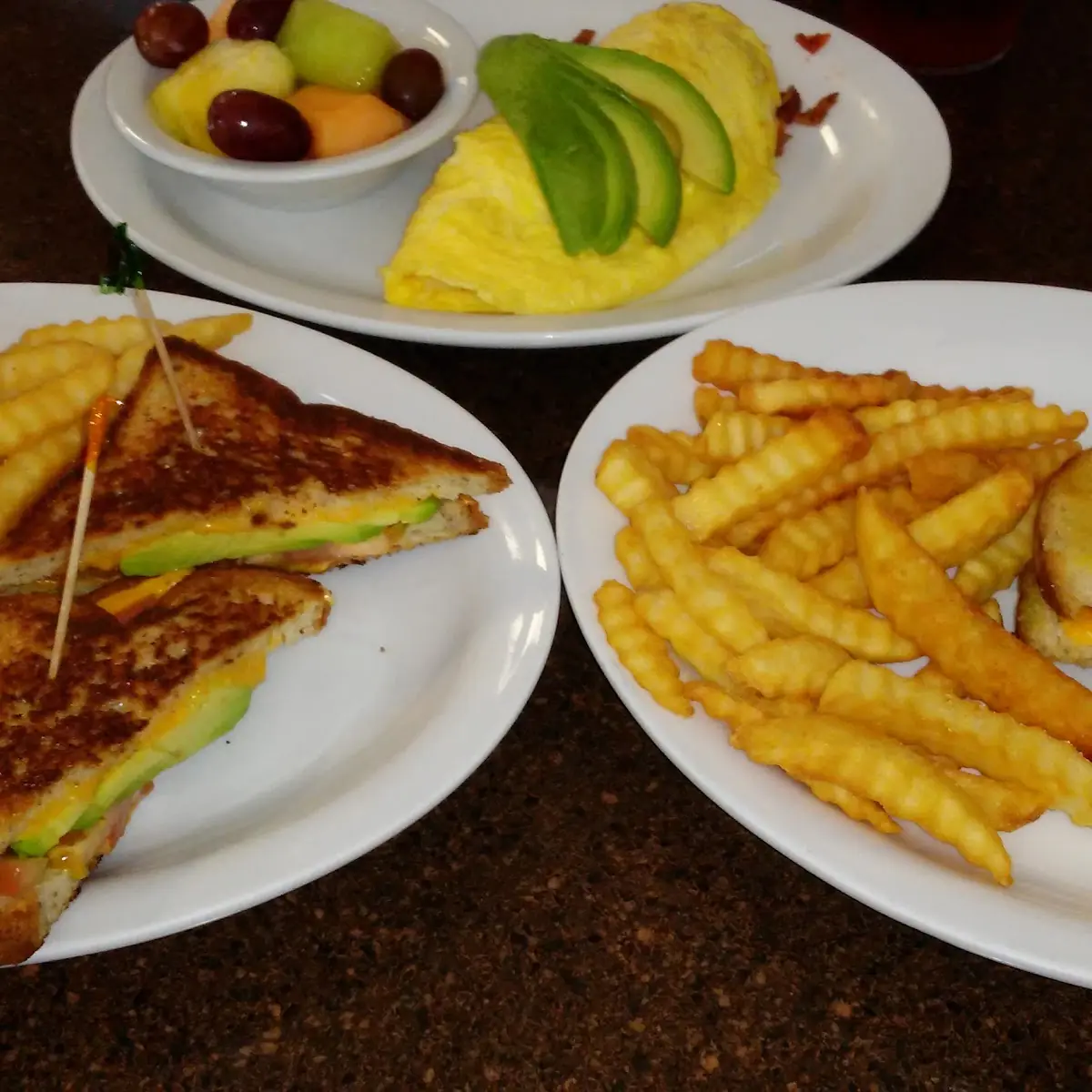 California Omelette and Grilled Cheese