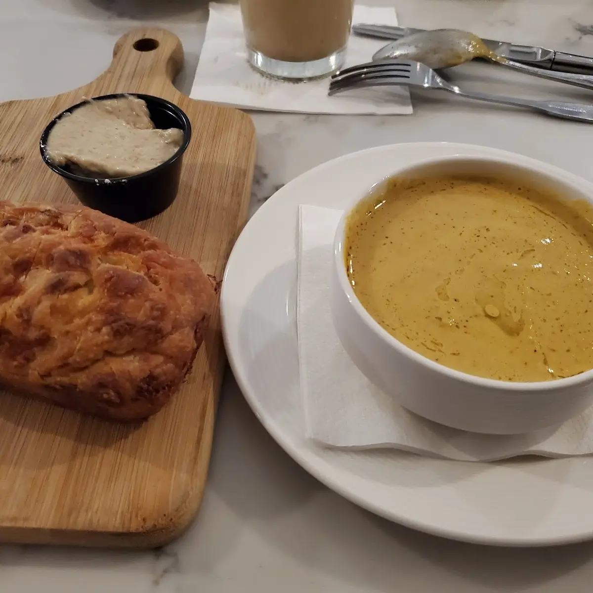 Cheese Bread with Pumpkin Soup Special