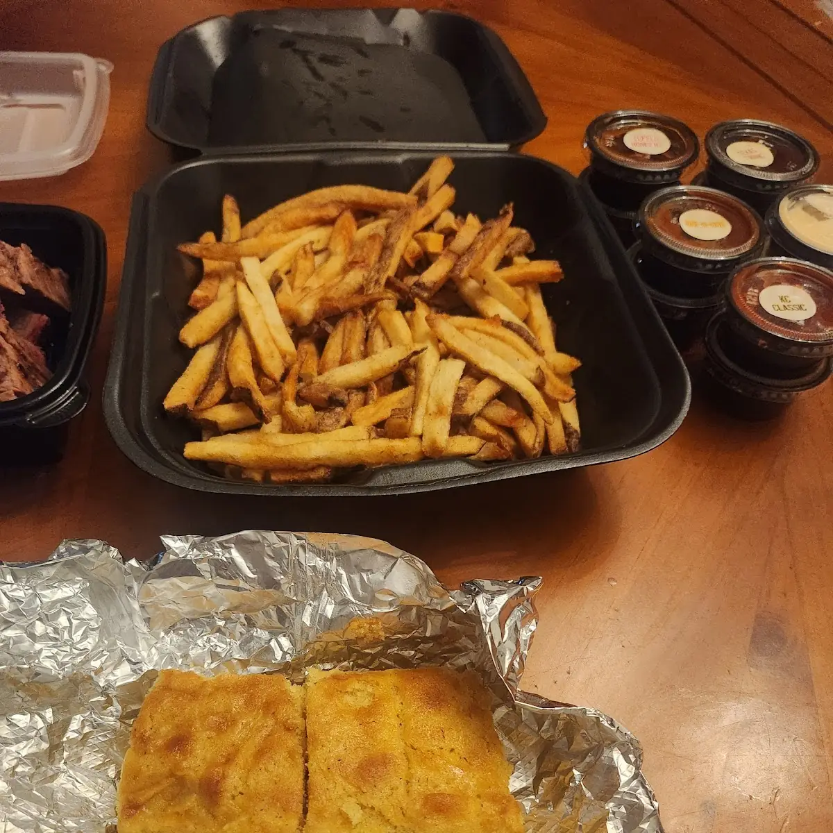 Fries and Cornbread