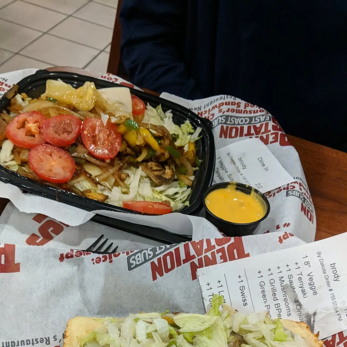 Veggie Delight Sub and Salad