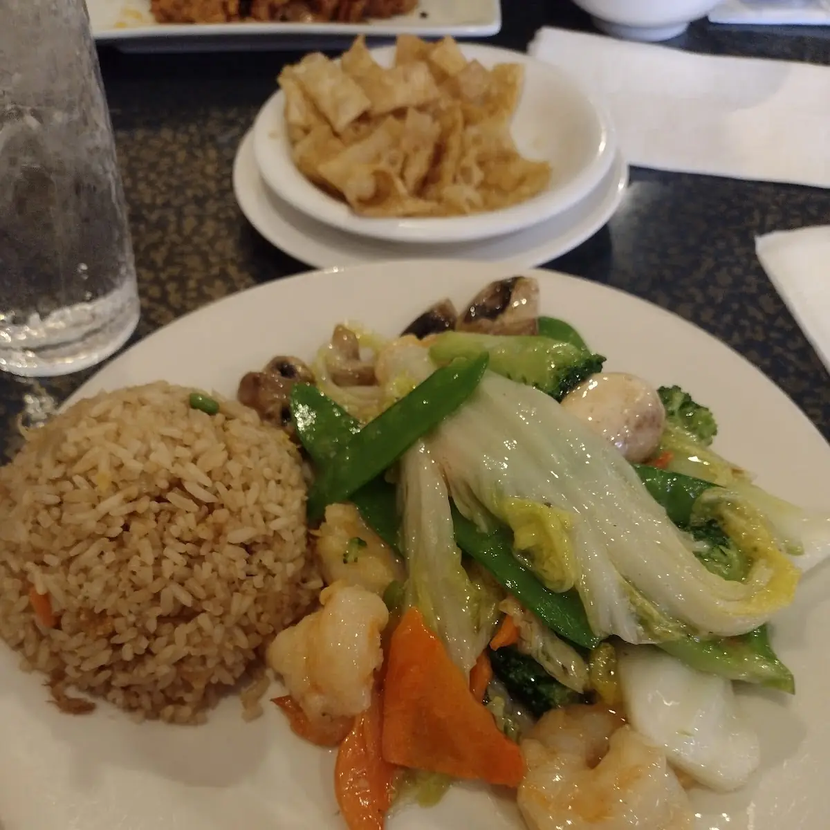 Triple Delight Shrimp Chicken & Beef