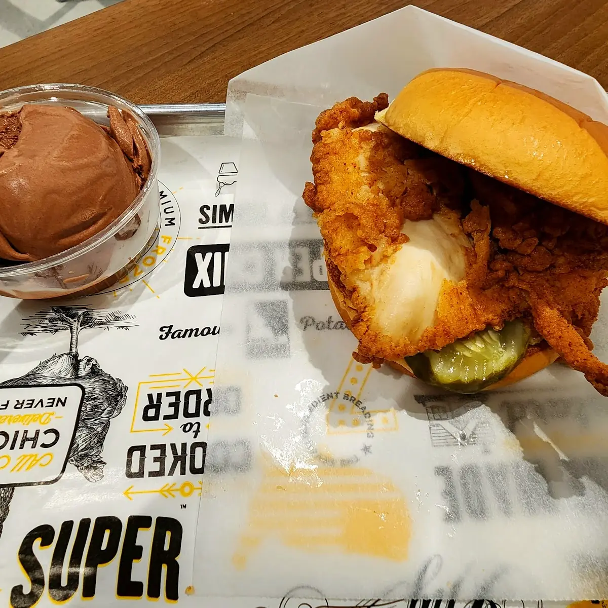 Simple Filet Breaded Chicken Sandwich and One D