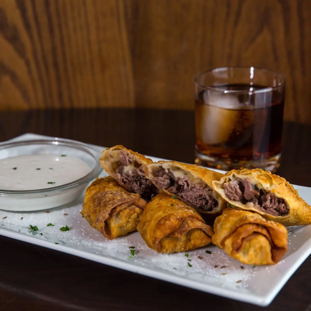 Beef on Weck Egg Rolls