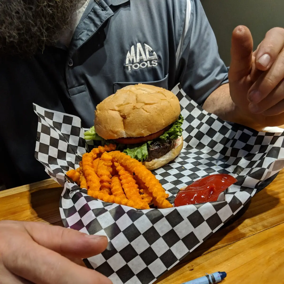 Burger with Sweet Potato Fries