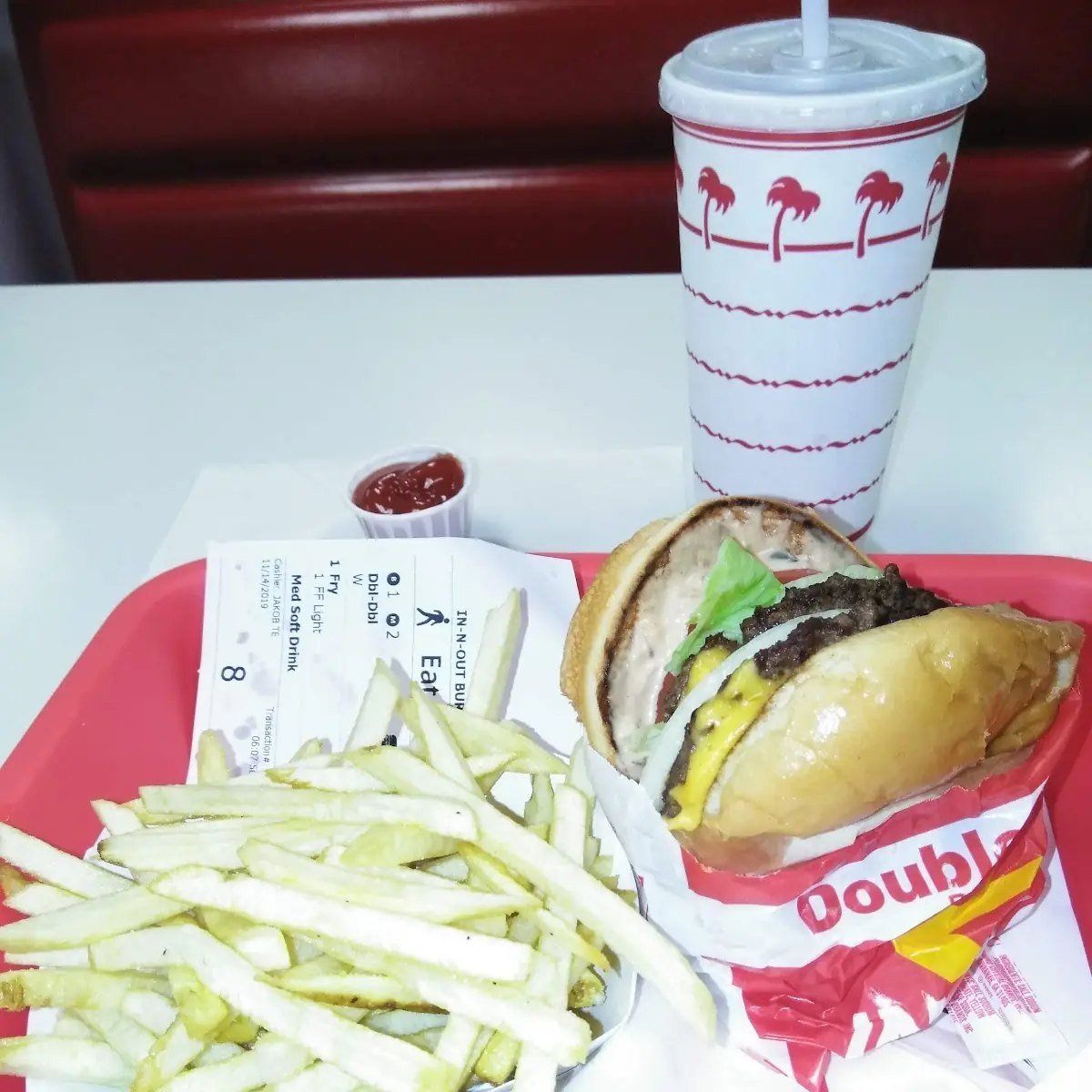 Double Double Cheeseburger with Fries Light