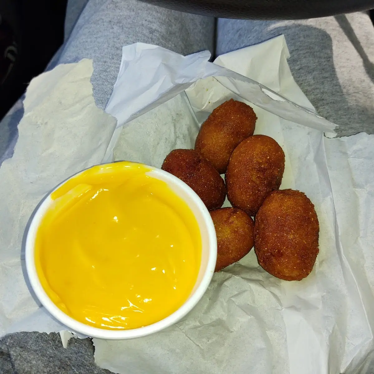 Mini Corn Dogs with Side of Nacho Cheese