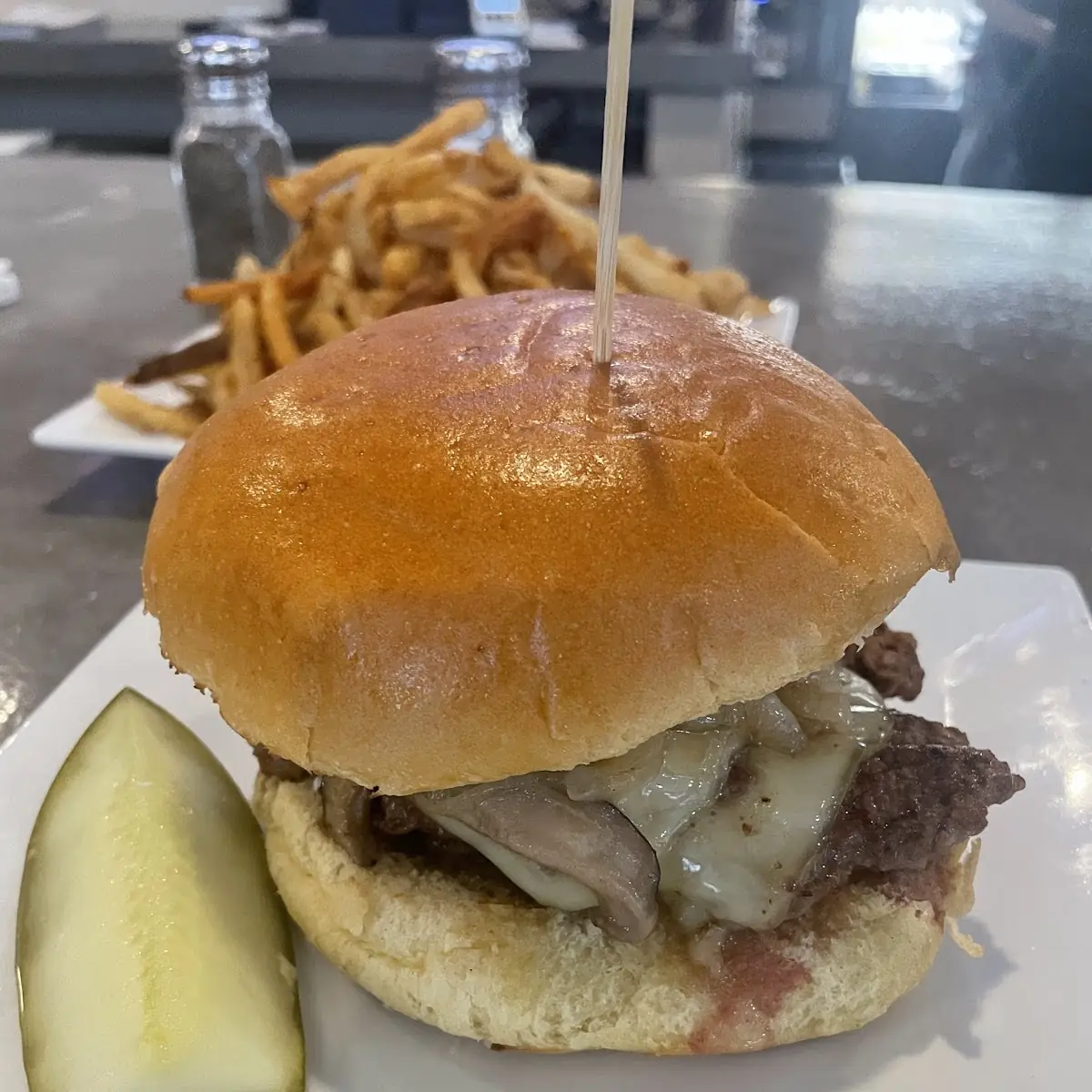 Swiss and Mushroom Burger