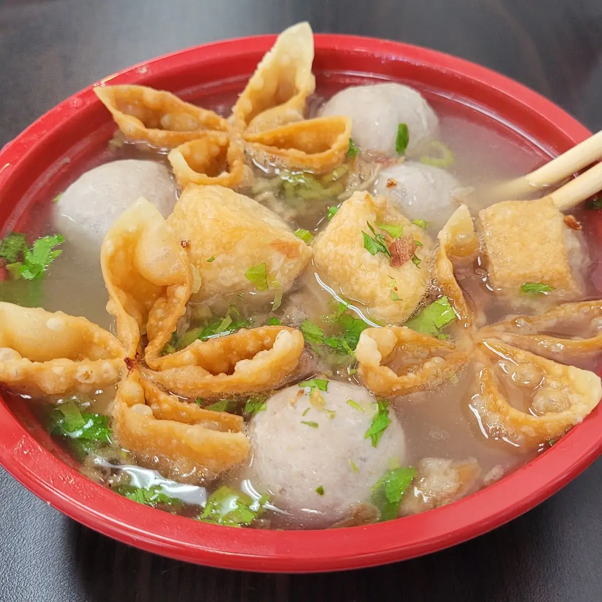 Special Stuffed Tofu Soup Baso Tahu Campur
