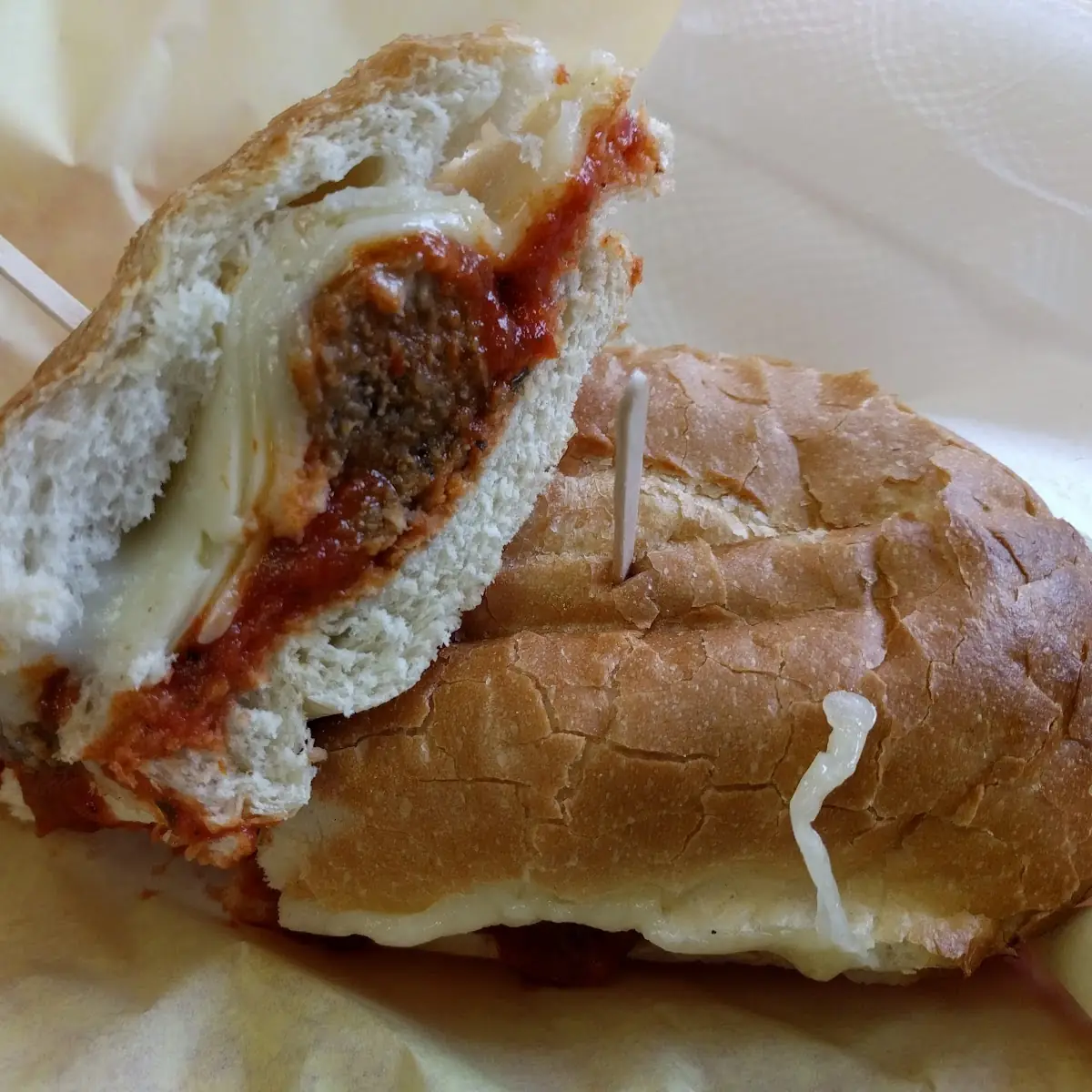 Meatballs and Cheese Sandwich