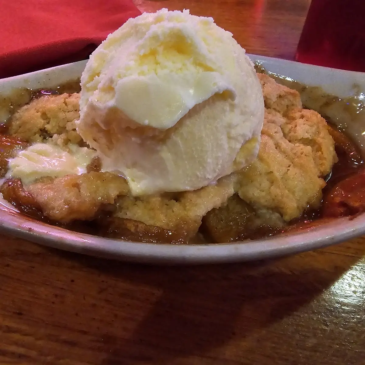 Peach Cobbler a La Mode