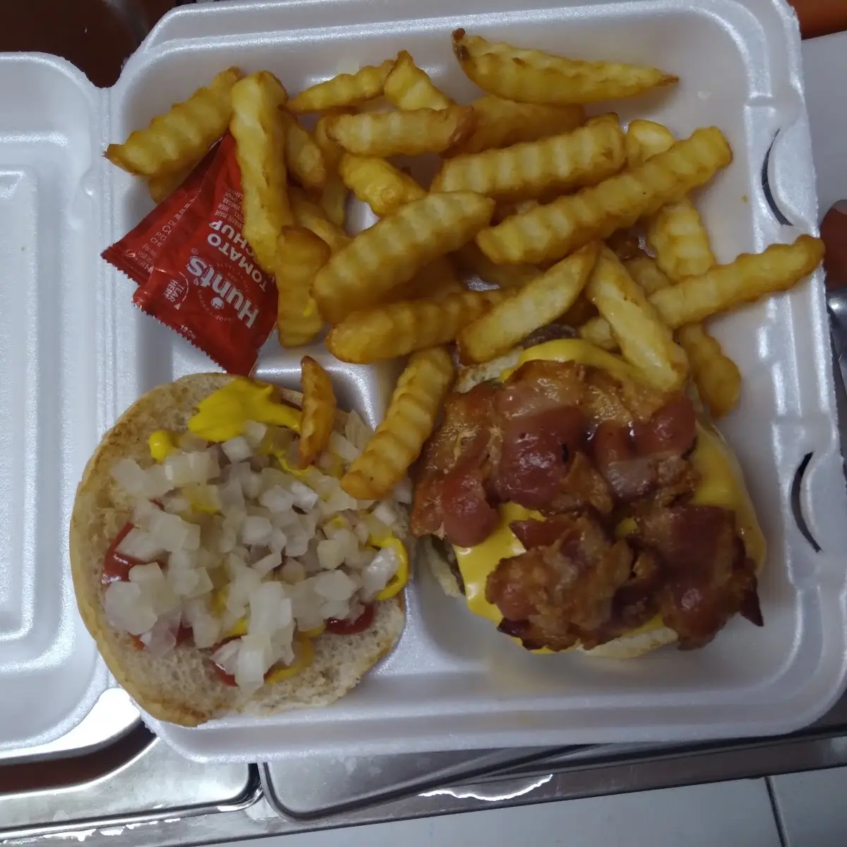 Bacon Cheeseburger and Fries 8 75