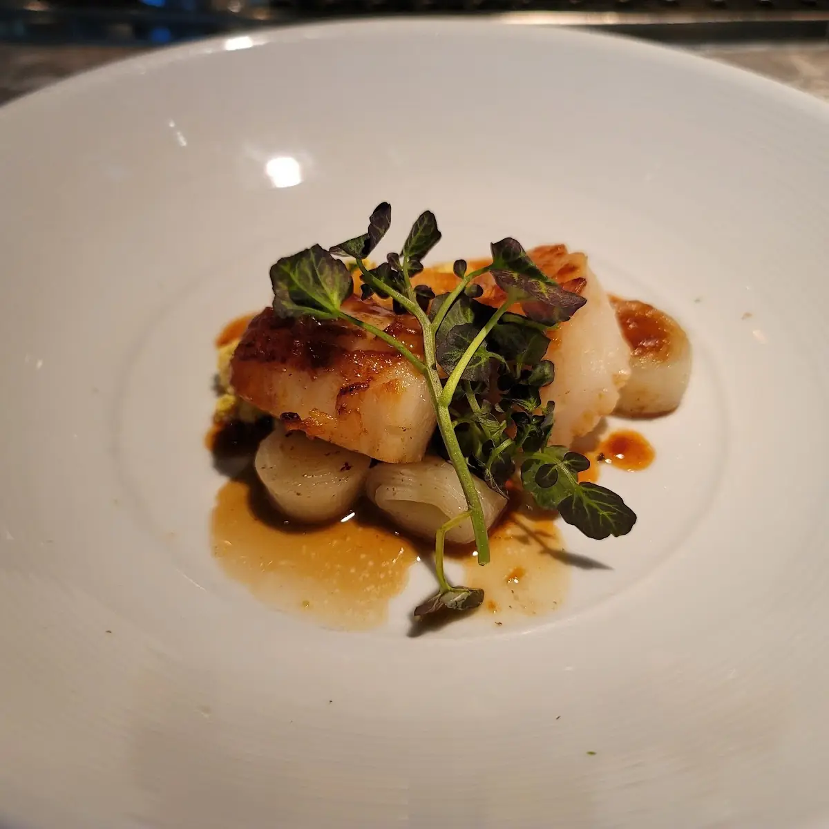 Seared Scallops with Herb Sauce