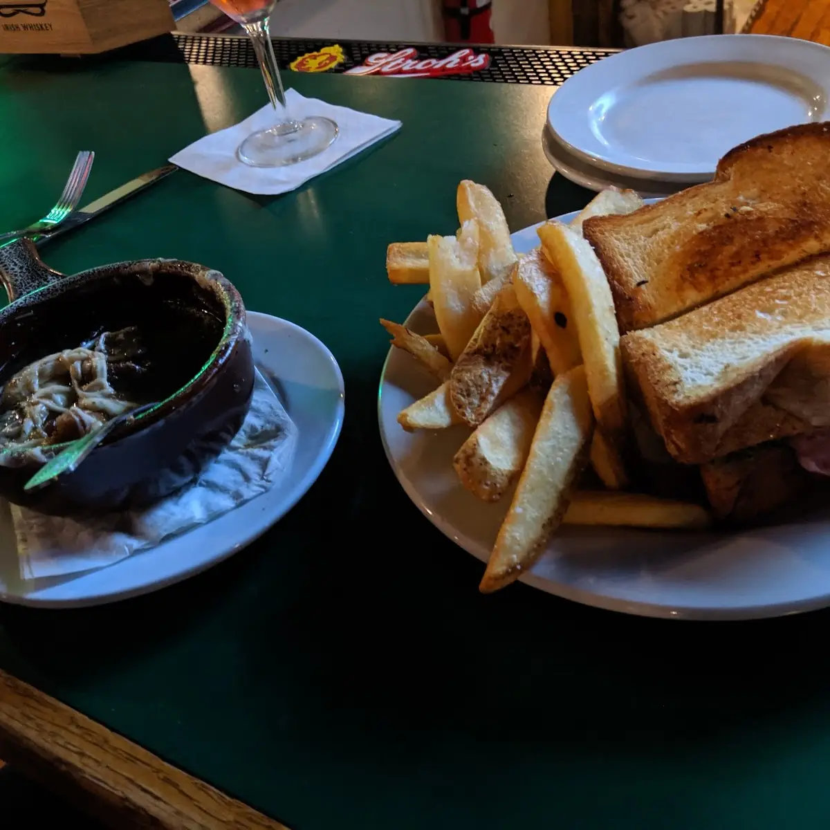 Onion Soup and Sandwich