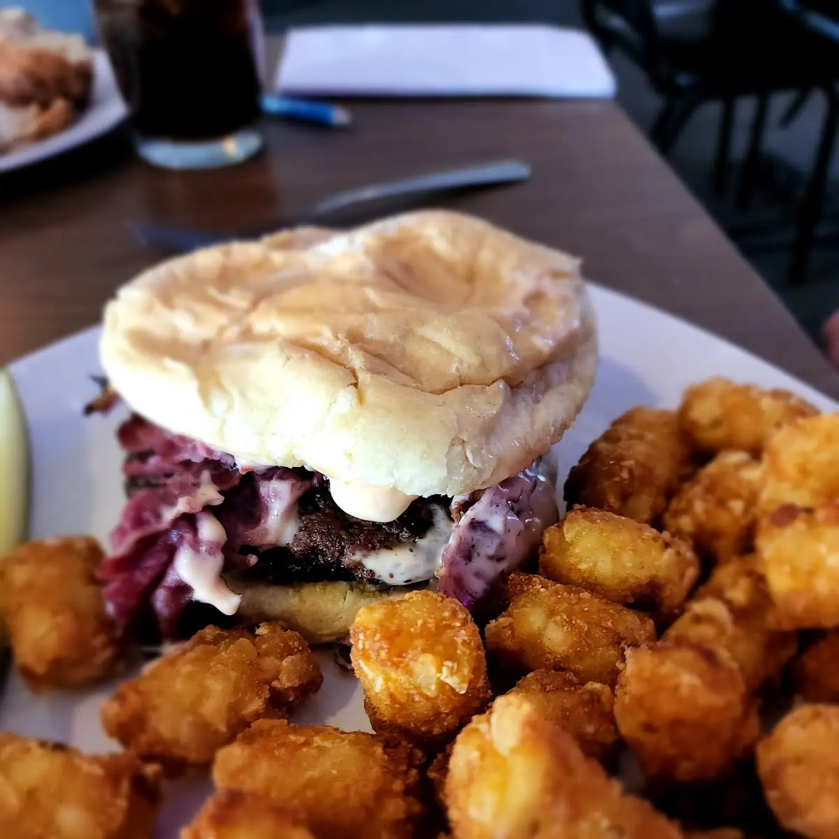 Pastrami Burger & Tots