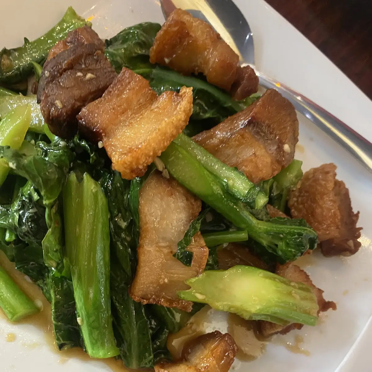 Chinese Broccoli with Crispy Pork Belly