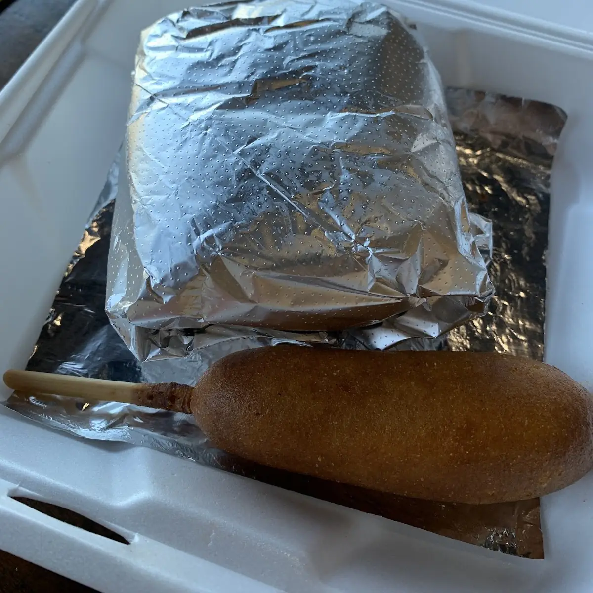 Corn Dog and Hamburger