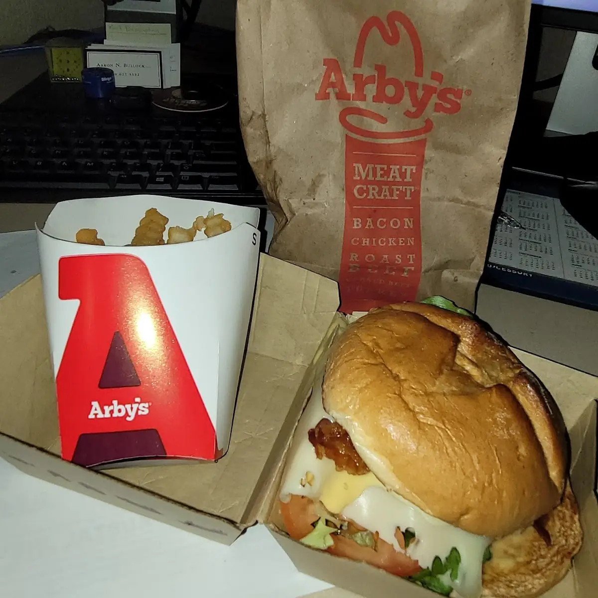 Bacon Swiss Burger and Fries