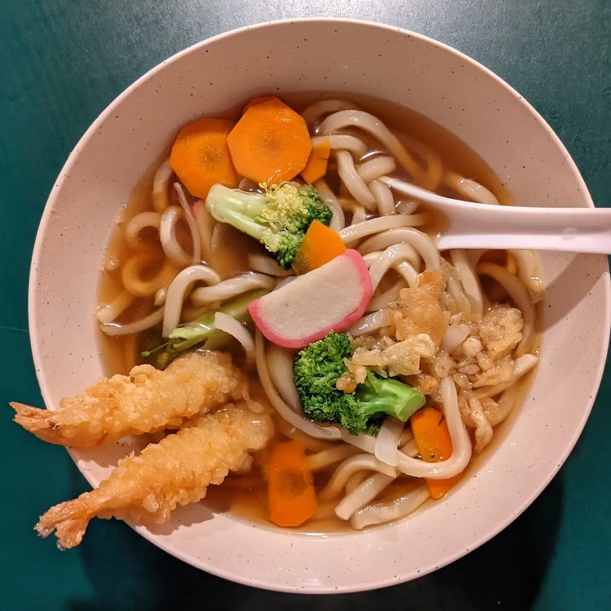 Udon Noodle Soup w Veggies & Shrimp