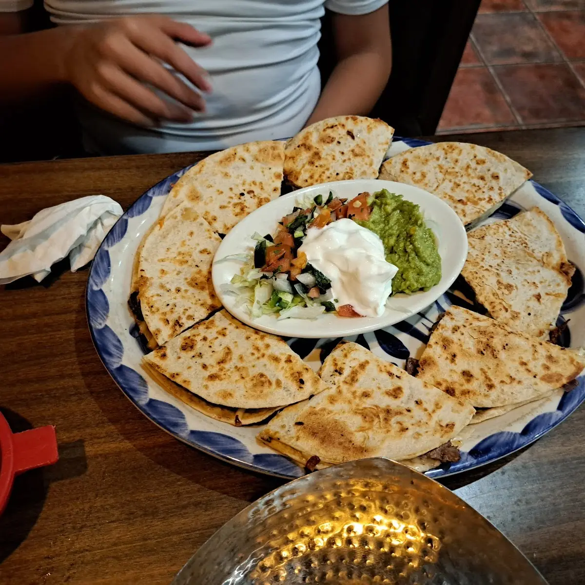 Quesadilla with Sour Cream and Guacamole