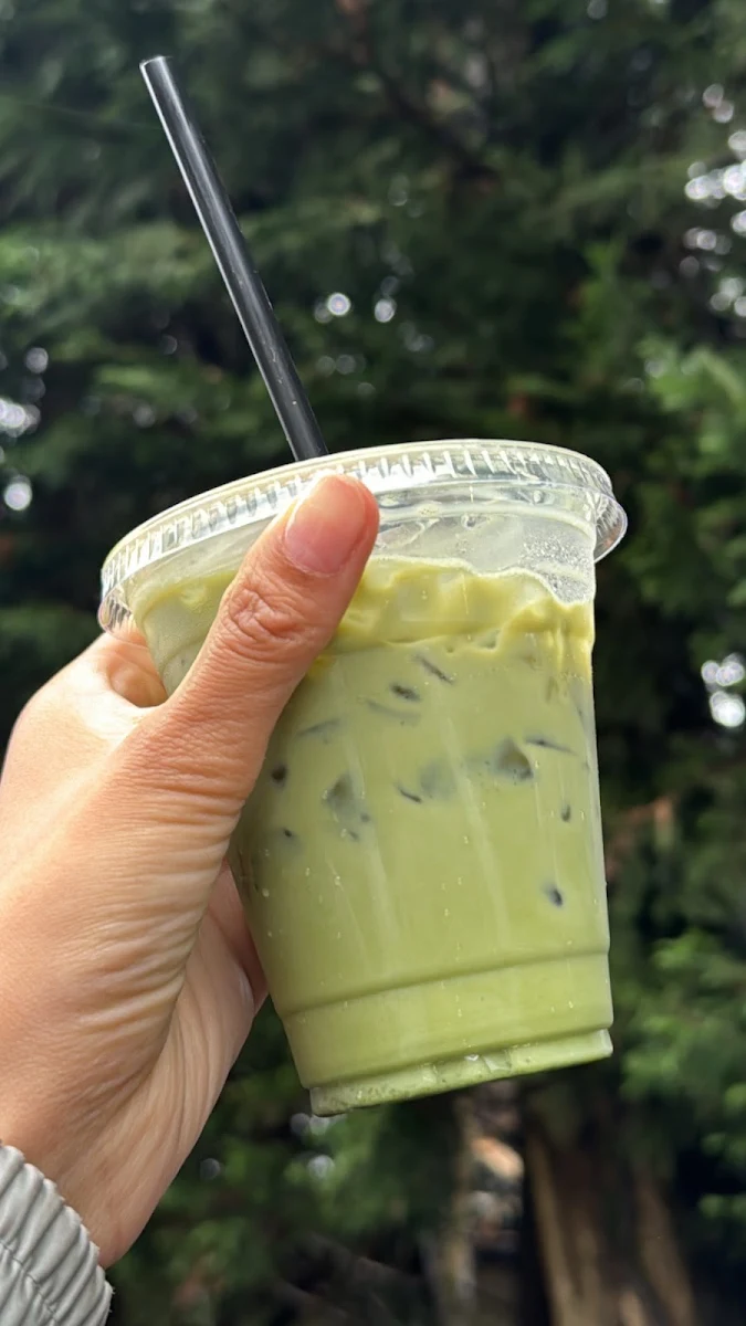 Iced Matcha Latte with Strawberry