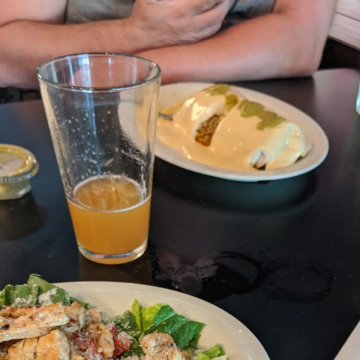 Chicken Caesar Salad & Breakfast Burrito