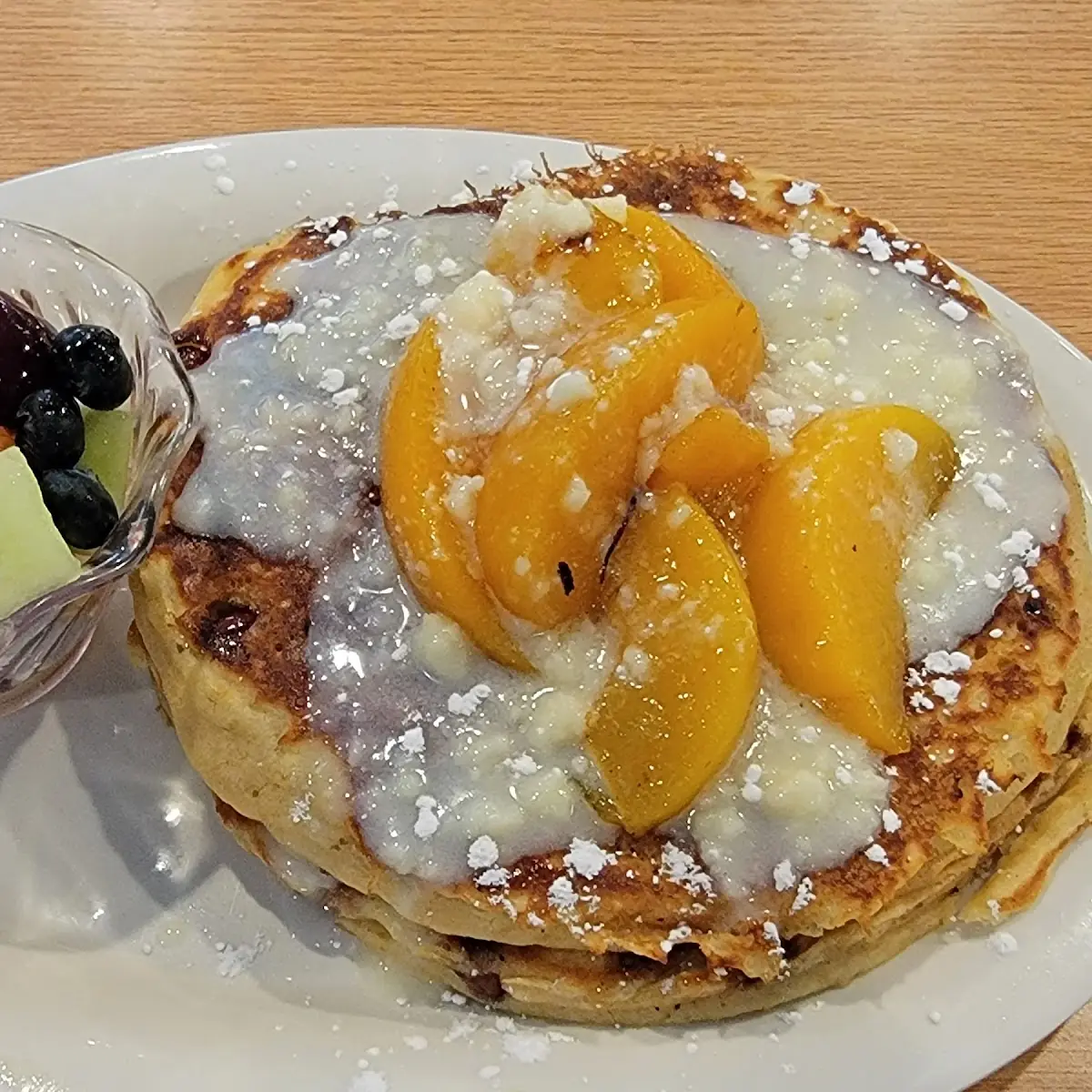 Peaches and Cream Pancake Platter