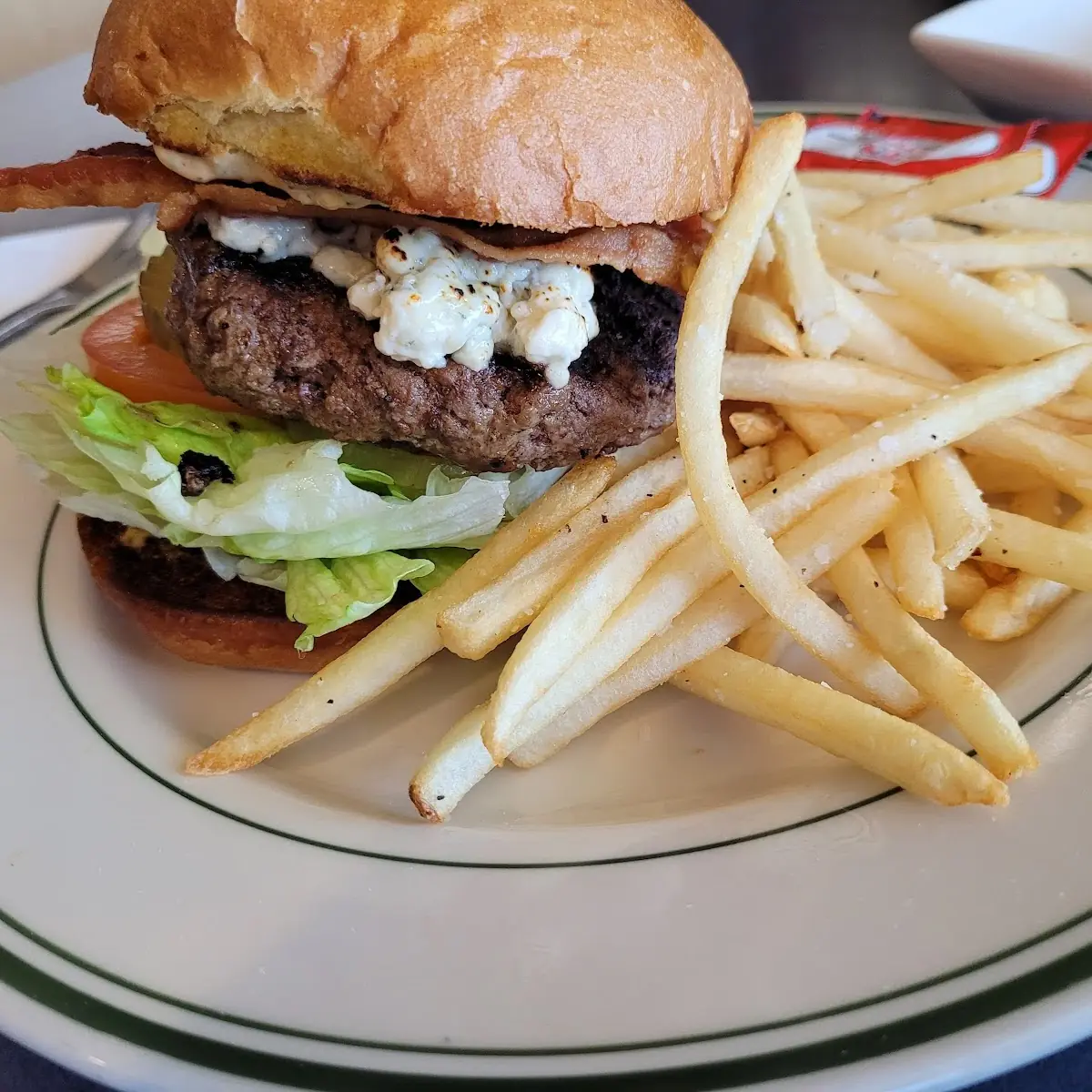 Mushroom Burger and Fries