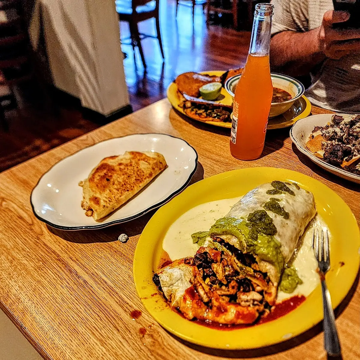 Burrito Diablo and a Chicken Quesadilla