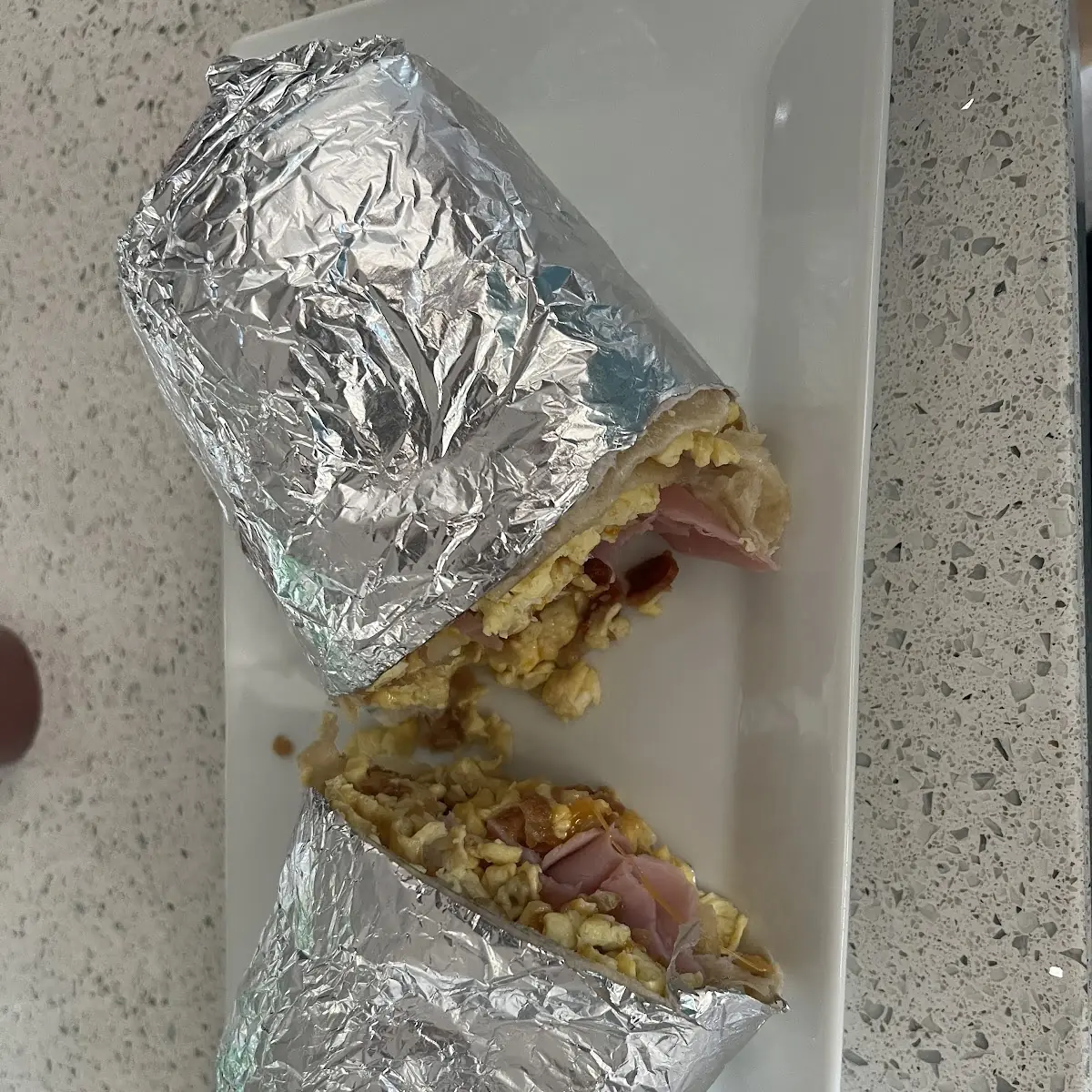 Ham Egg and Cheese Breakfast Burrito