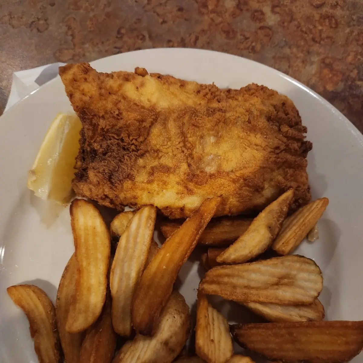 Fried Scallops with a Side of Haddock mmmm