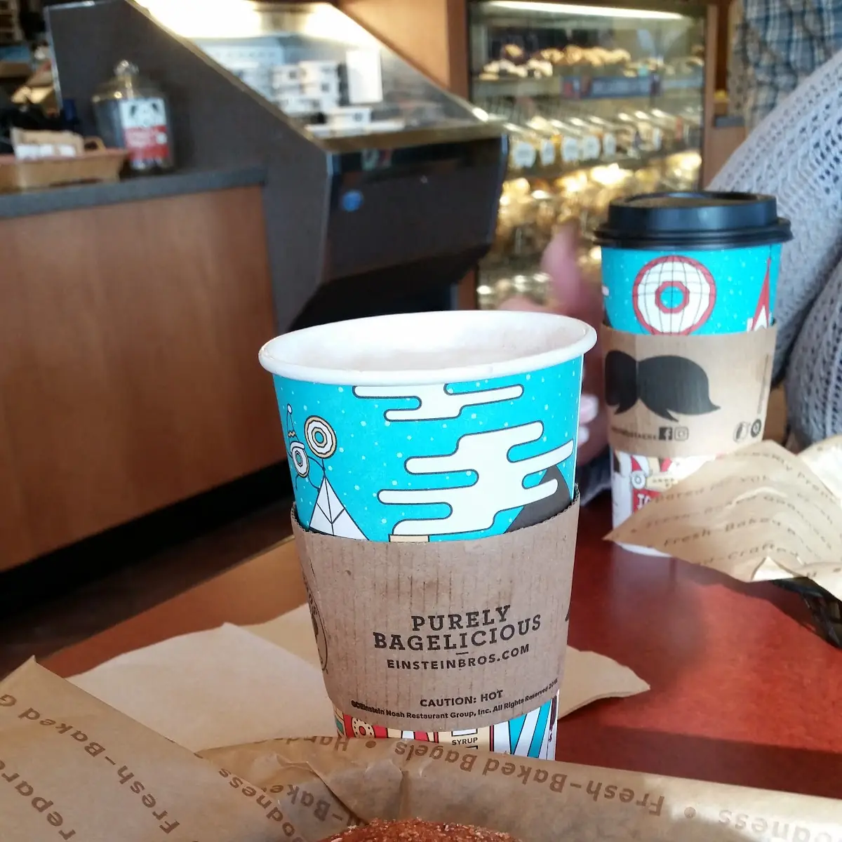 Cinnamon Sugar Bagel and Hot Chocolate