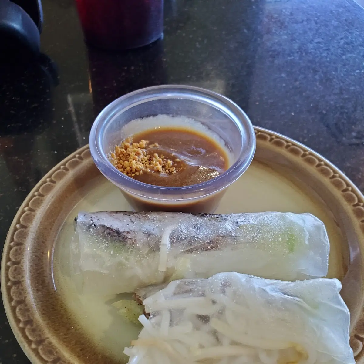 Grilled Pork Spring Rolls with Peanut Sauce
