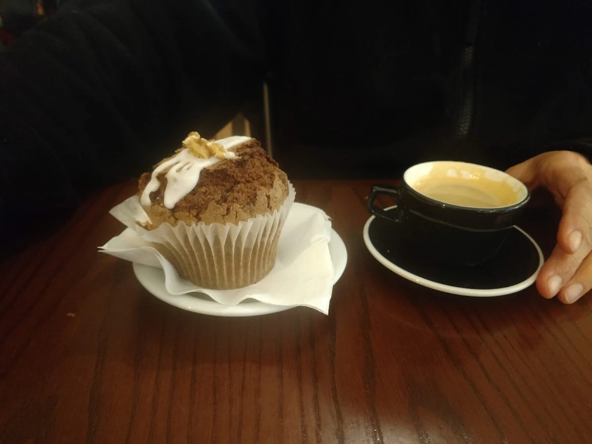 Carrot Muffin and Espresso Macchiato
