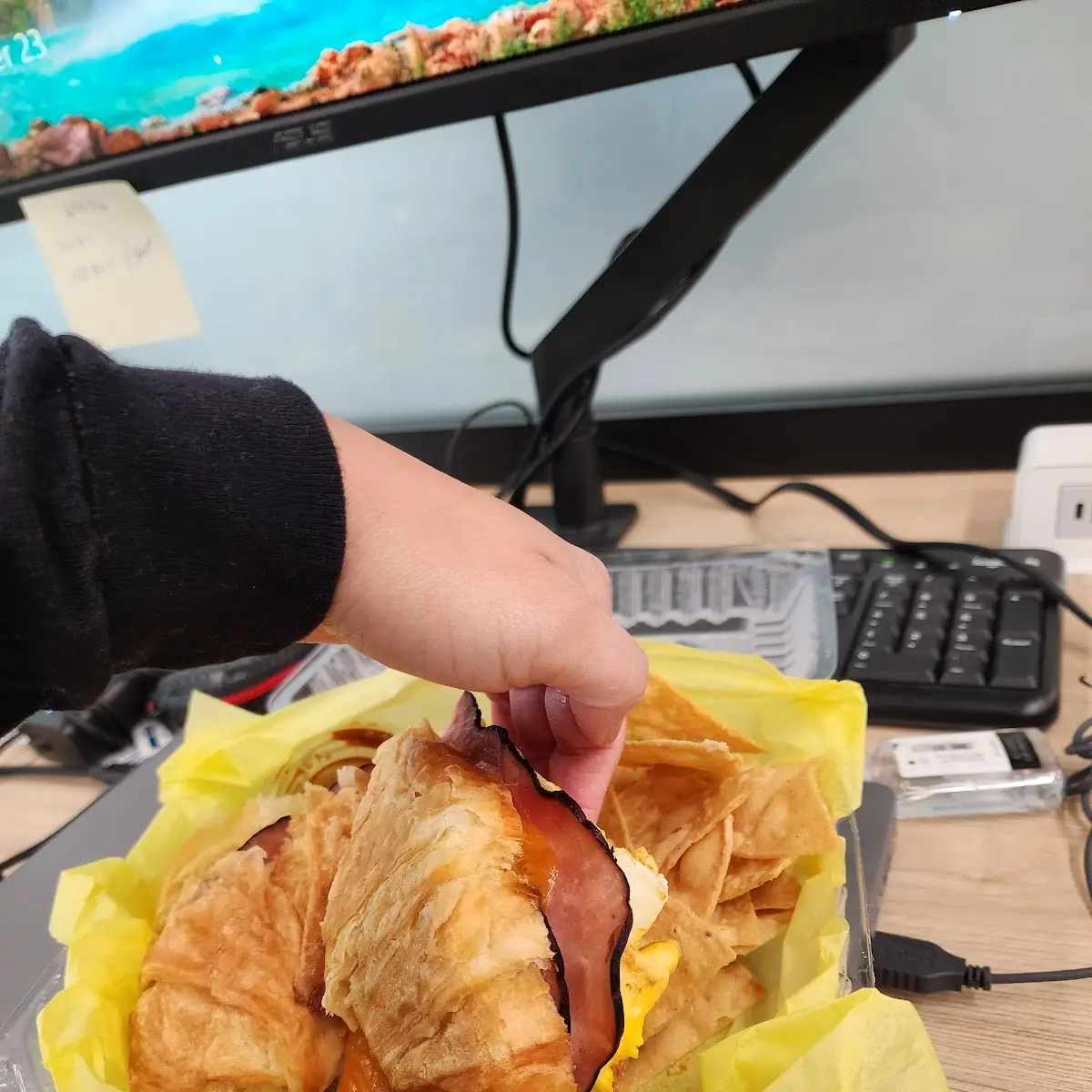 Ham Egg and Cheese Croissant