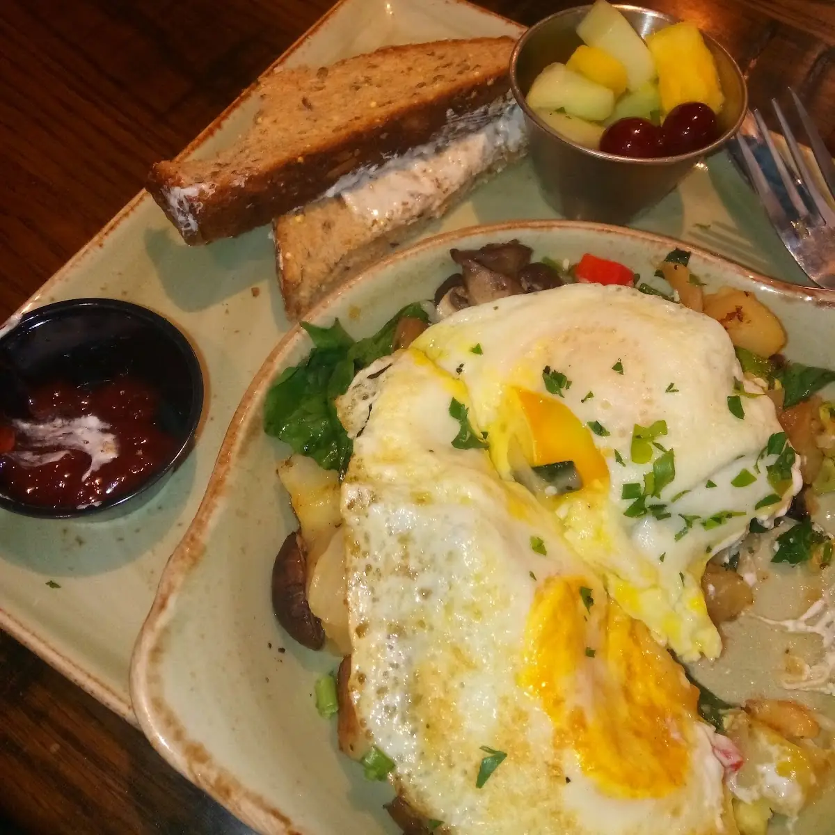 Vegetable Breakfast Hash with an Egg on Top