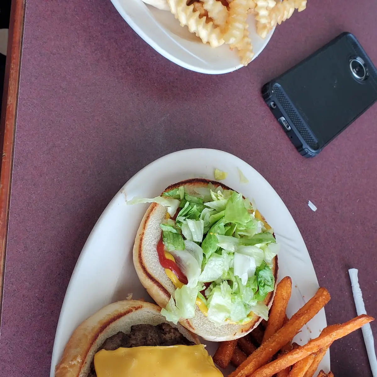 Cheeseburger with Sweet Potato Fries