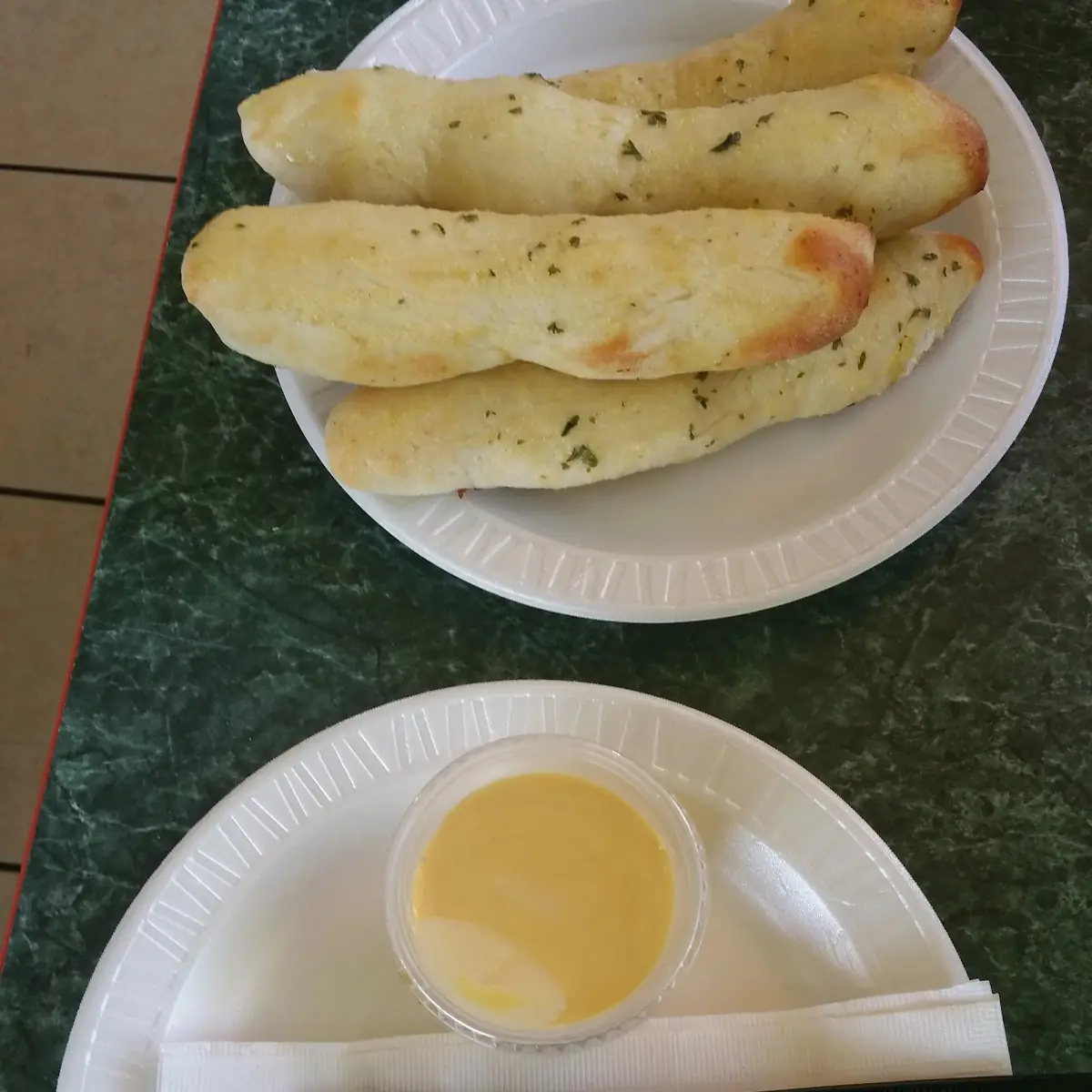 Breadsticks and Cheese Sauce